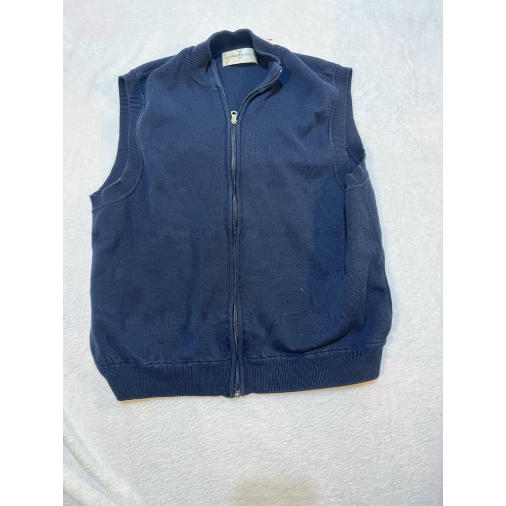 Fairway Greene F&G Navy Tech Mens 1full Zip Pullover Vest Sweater Jacket Size L